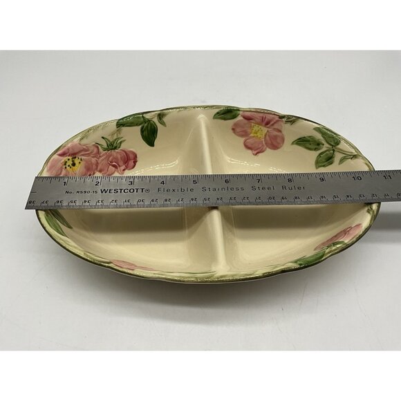 Desert Rose Divided Vegetable Dish from Franciscian Earthernware Vintage 1970s - Picture 12 of 15